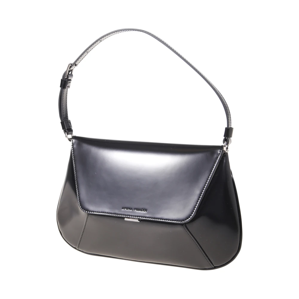 Amina Muaddi Zwarte Zilveren AMI Tas Black Dames