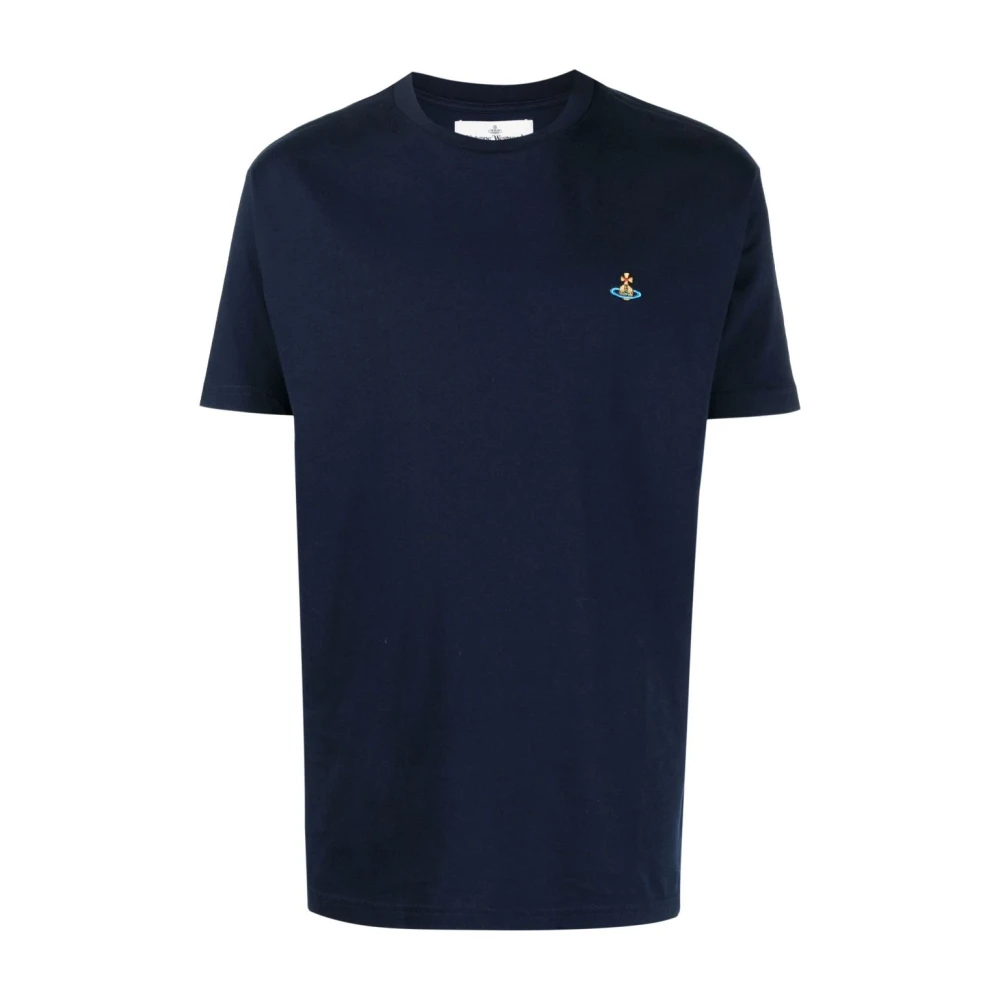 Vivienne Westwood T Shirt Bleu En Jersey Avec Logo Orb Homme Tops Bleu M