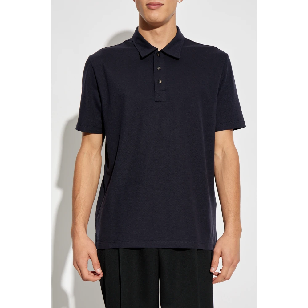 Bottega Veneta Katoenen polo met logo Blue Heren