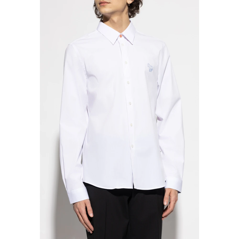 PS By Paul Smith Katoenen shirt met geborduurd logo White Heren