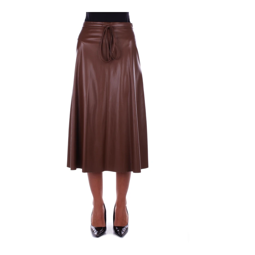 H2O Bruine Rok met Rits en Band Detail Brown Dames