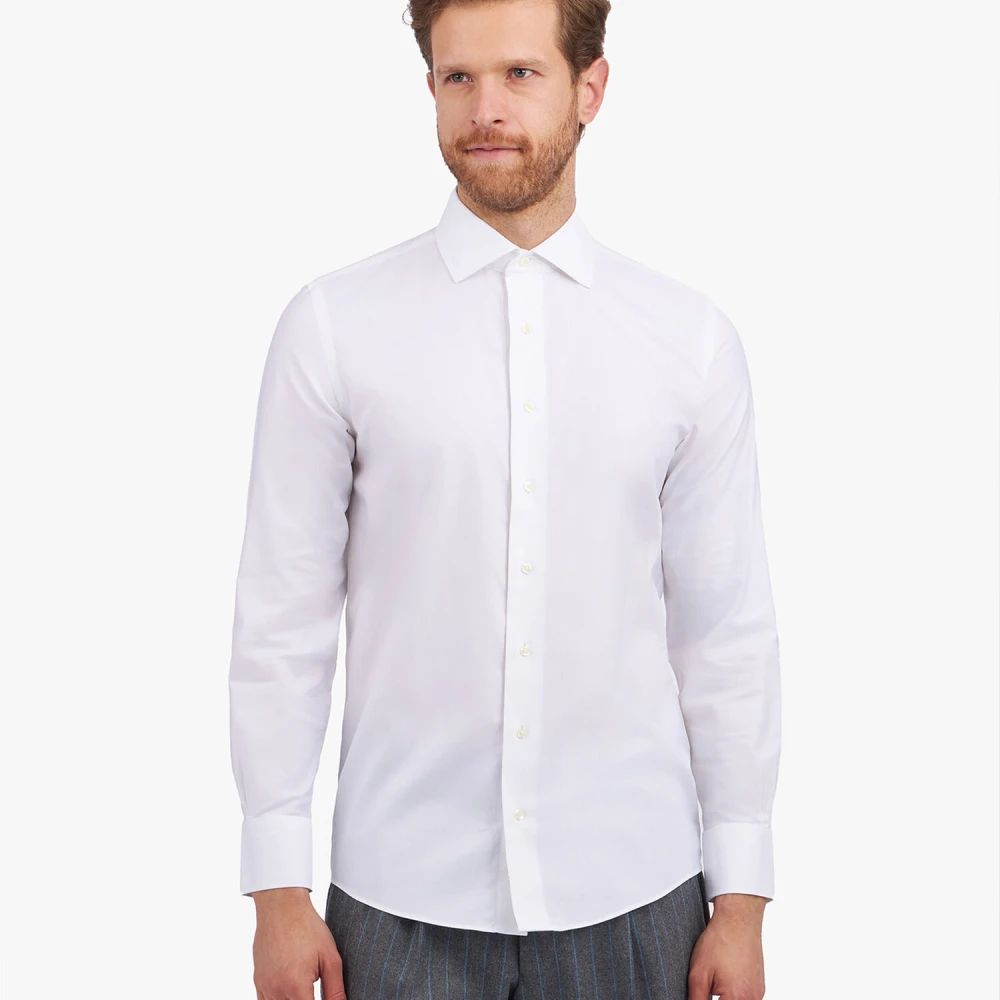Brooks Brothers Slim Fit Non-Iron Stretch Katoenen Overhemd met Engelse Spread Collar White Heren