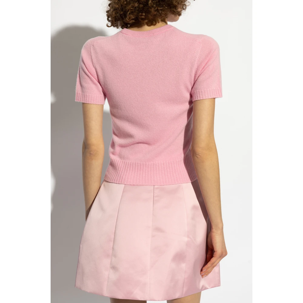Blumarine Wollen trui met korte mouwen Pink Dames