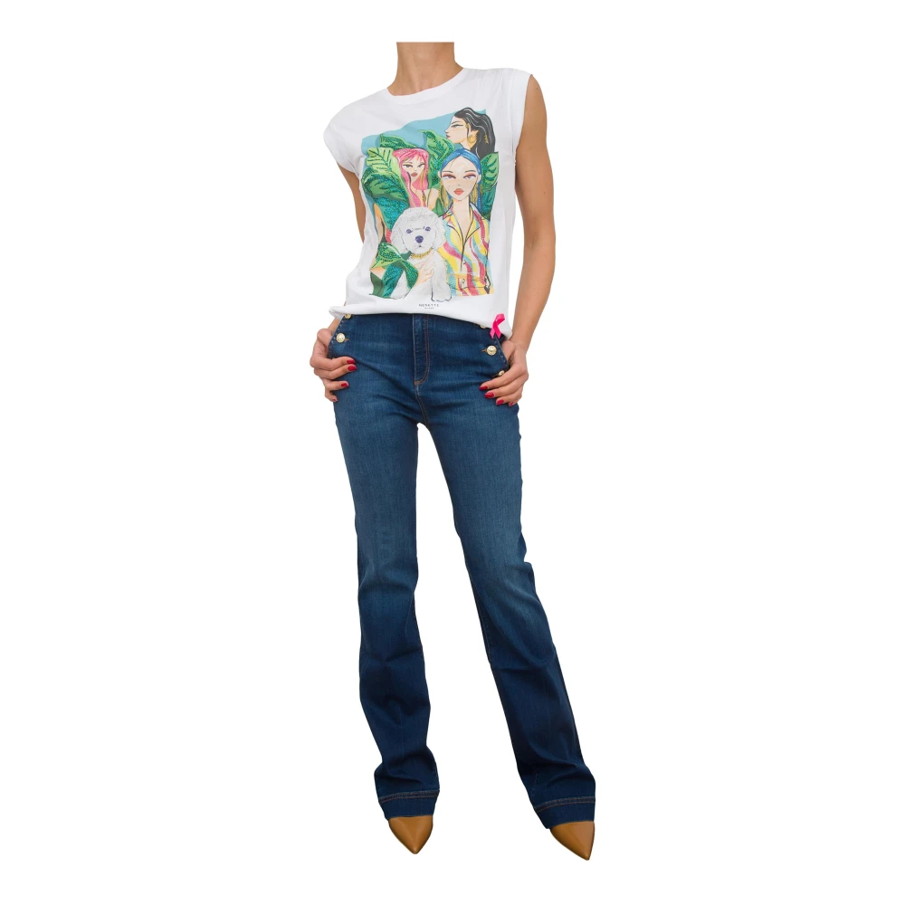Nenette Bootcut Denim Superstretch Blauwe Jeans Blue Dames
