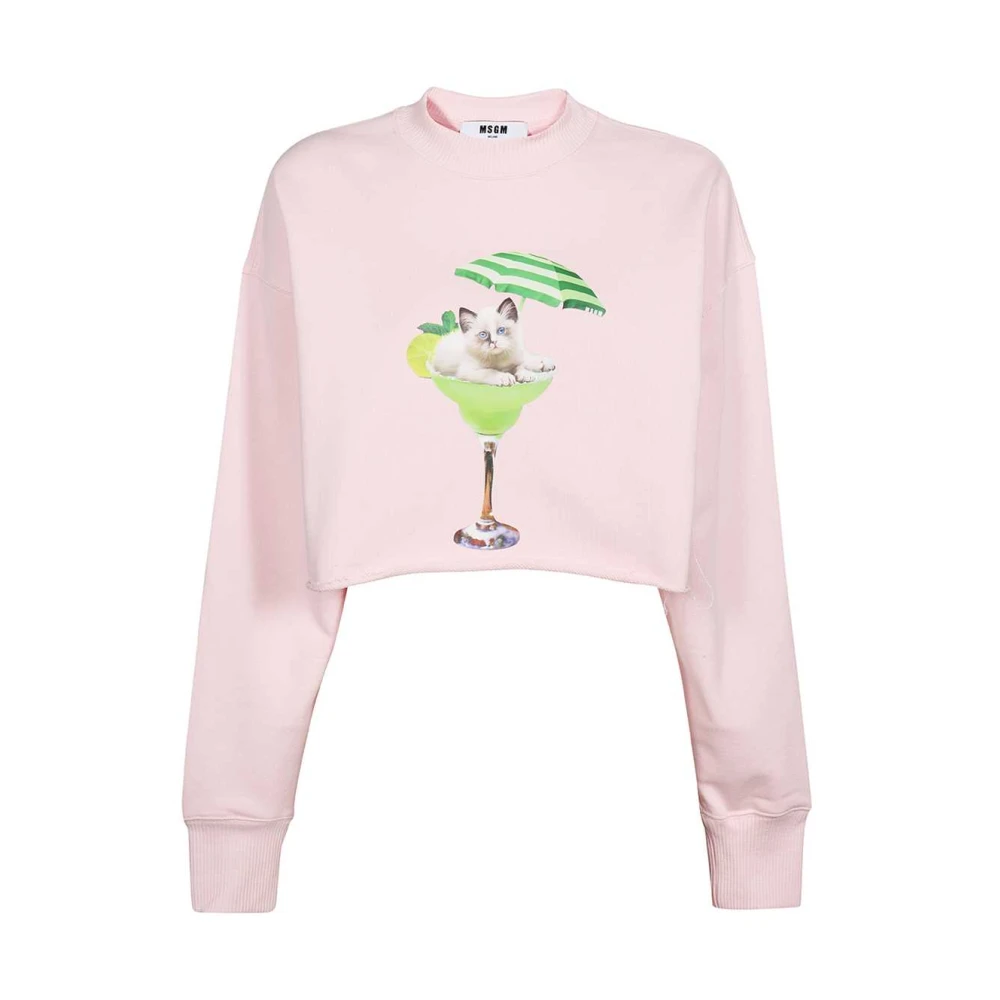 Baumwoll-Sweatshirt mit Frontdruck - MSGM - Modalova