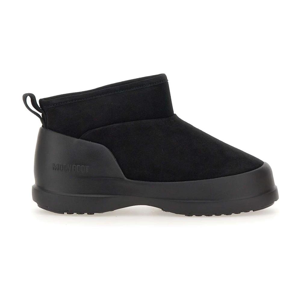 Moon Boot Men's Black Suede Fur-Lined Winter Boots - Winter Boots - 11 Uk - Shoes