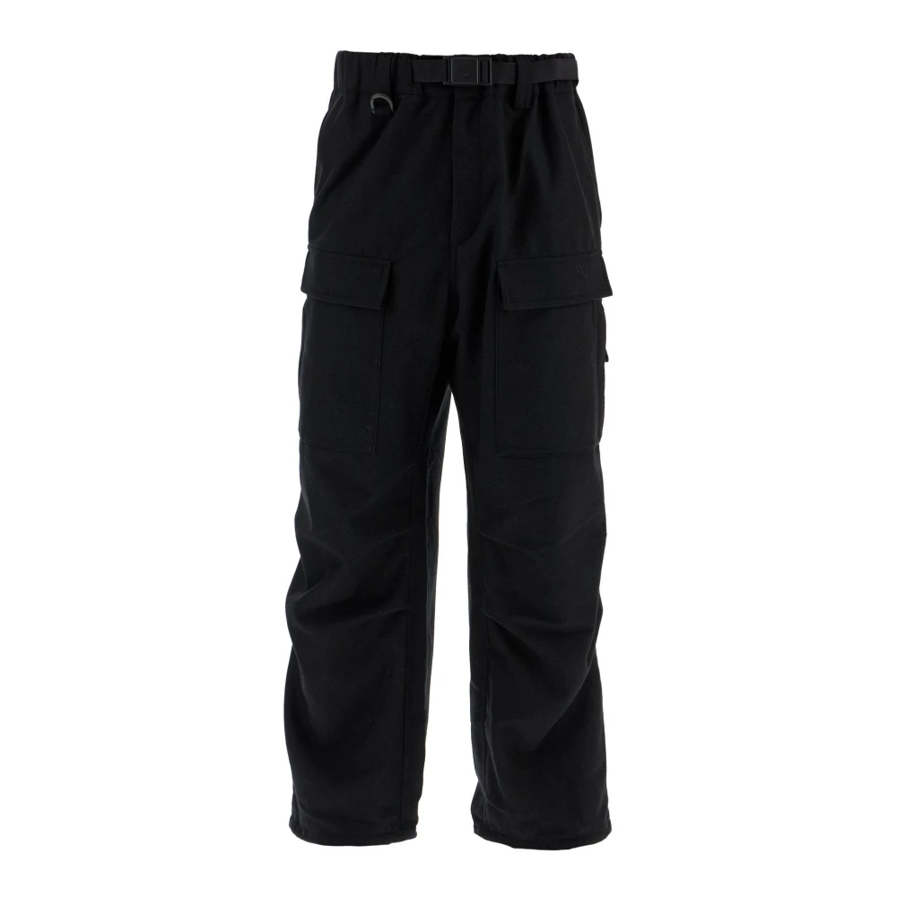 Y-3 Cargo Flannel Broek met Multi-Zakken Black Heren