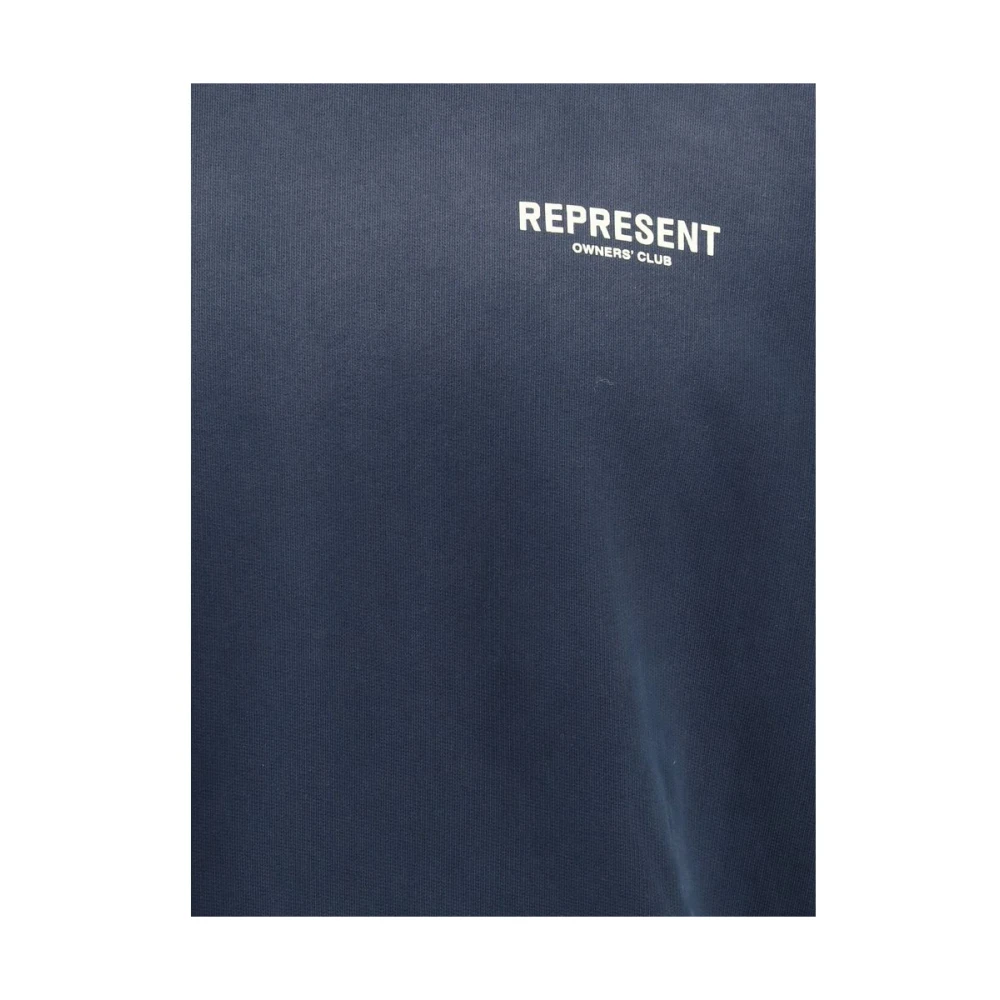 Represent Monogram Katoenen Hoodie met Verstelbare Capuchon Blue Heren