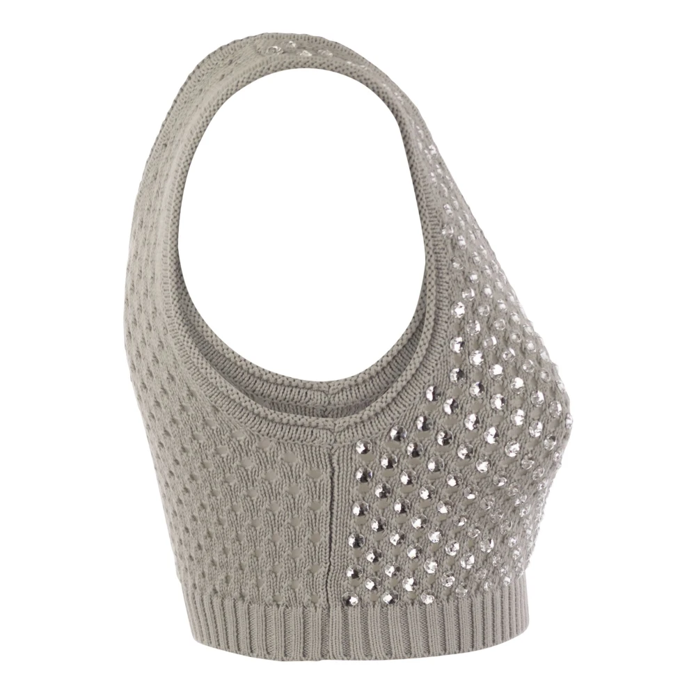 Elisabetta Franchi Sleeveless Tops Gray Dames