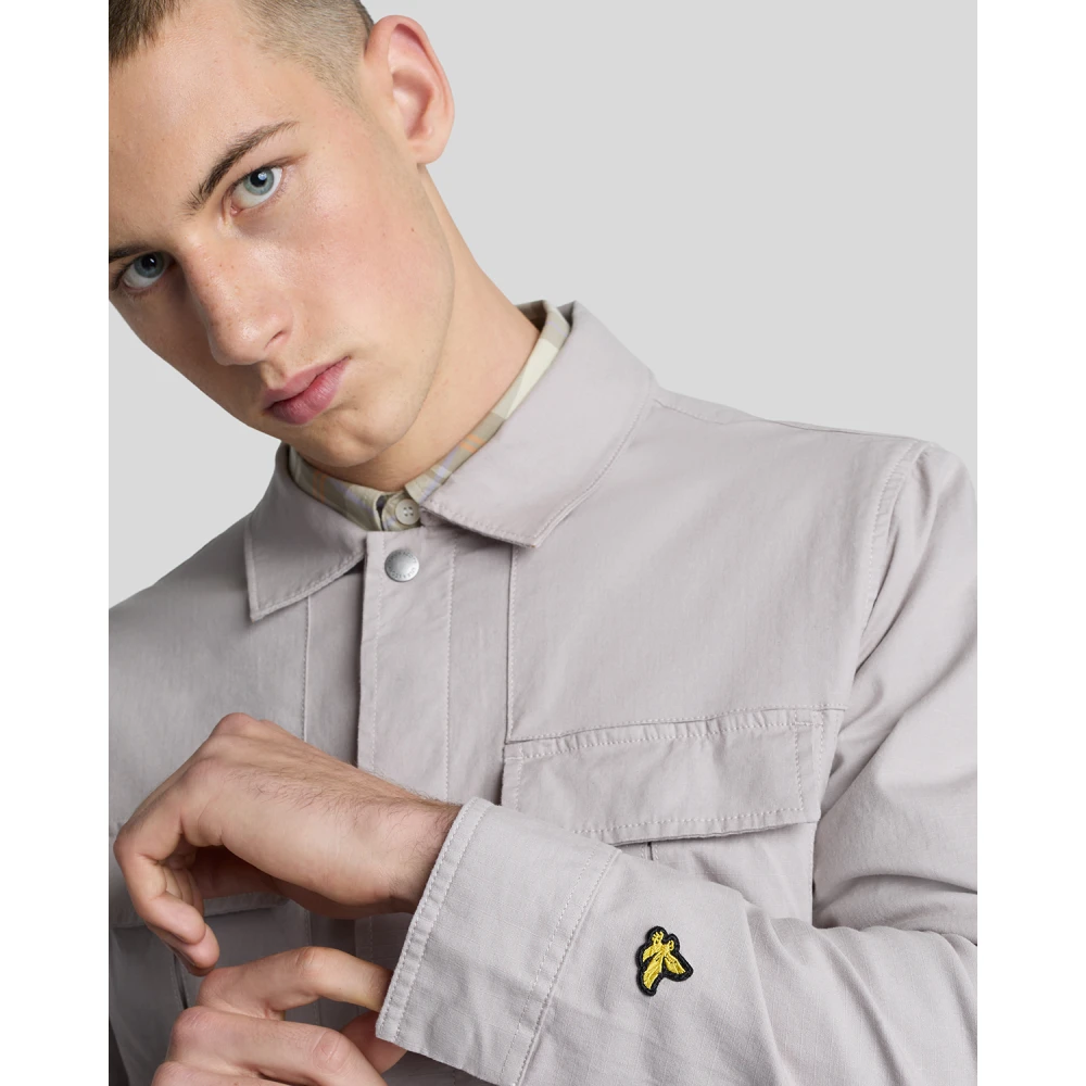 Lyle & Scott LS Geweven Shirts Ripstop Overshirt Gray Heren
