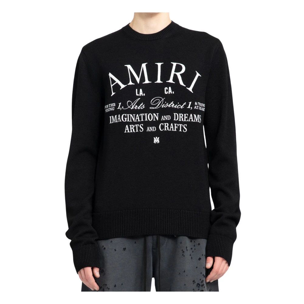 Amiri Zwarte Arts District Crewneck Sweater Black Heren