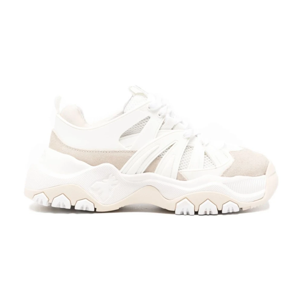 Patrizia Pepe Damen Weiß Leder Lauf-Sneakers