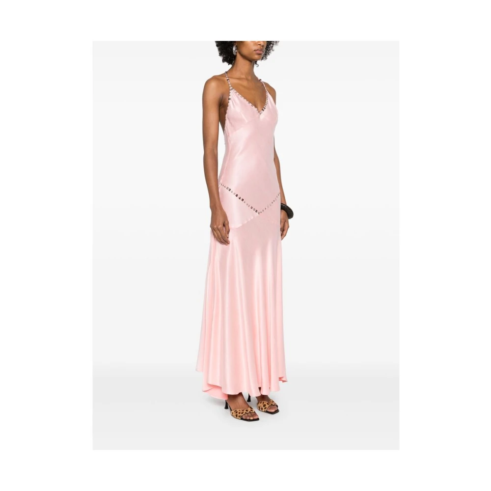 Siedrés Bubblegum Roze Halternek Open Rug Jurk Pink Dames
