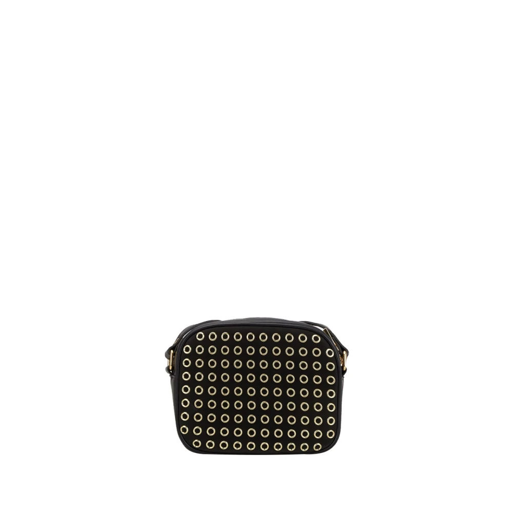 Moschino Zwarte schoudertas met gouden details Black Dames