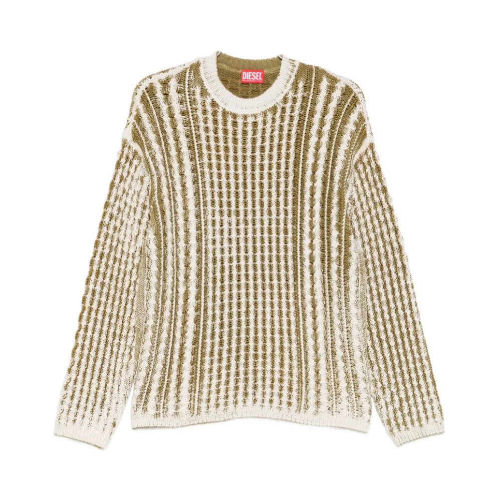 Diesel Mannelijk Groente Oval D Logo Trui Met Ronde Hals