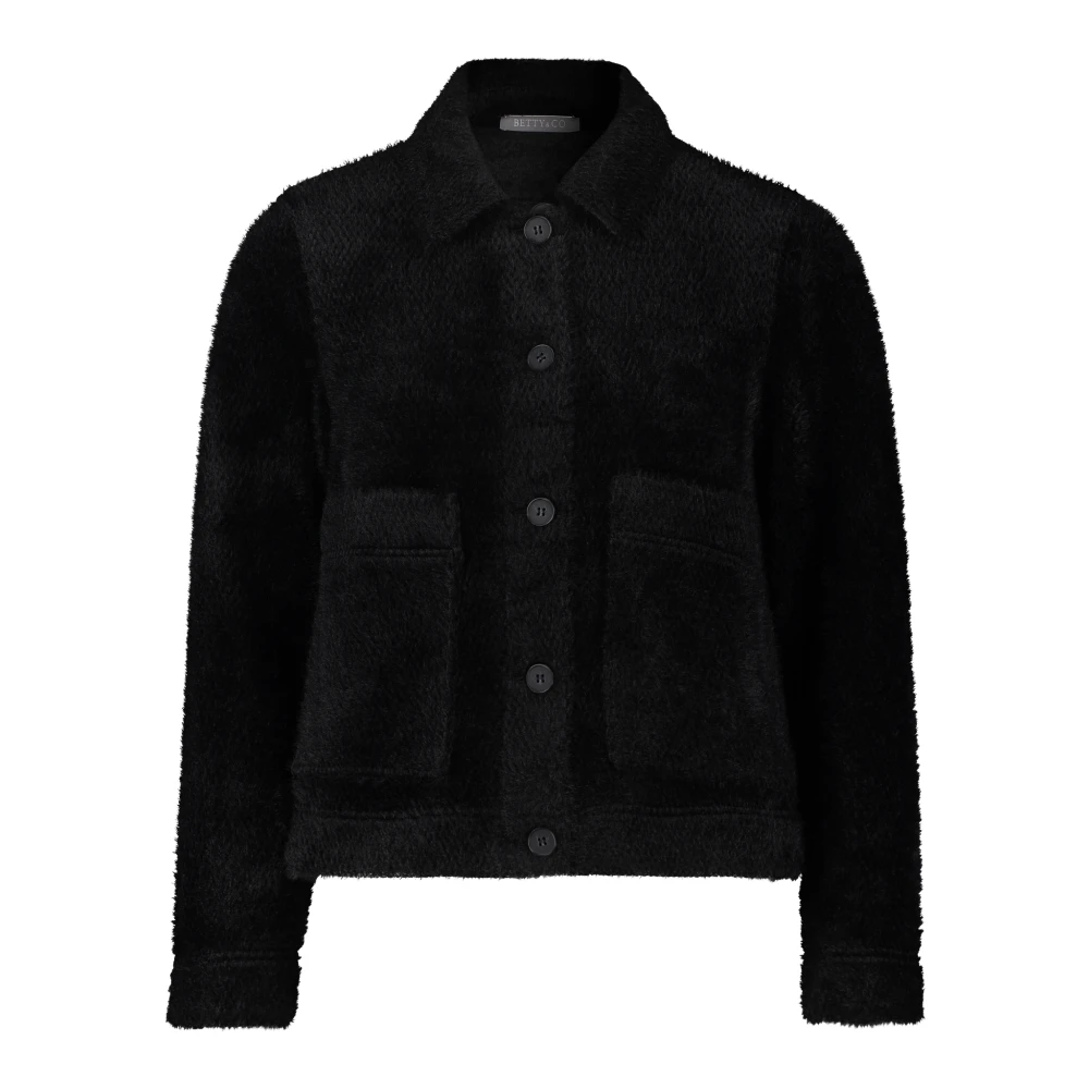Betty & Co Casual jas met kraag Black Dames
