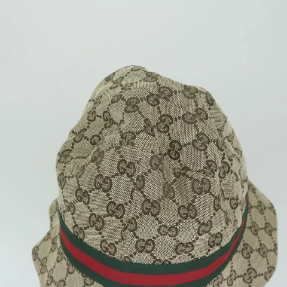 Gucci Vintage Pre-owned Canvas hats Beige Dames