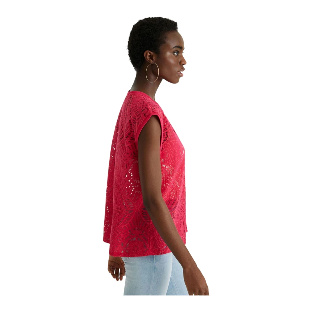 Desigual Korte Mouw T-shirt Pink Dames