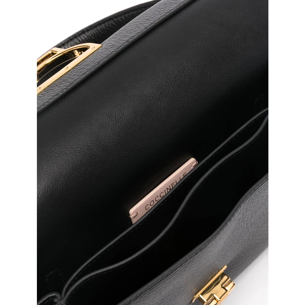 Coccinelle Zwarte Leren Schouder Crossbody Tas Black Dames