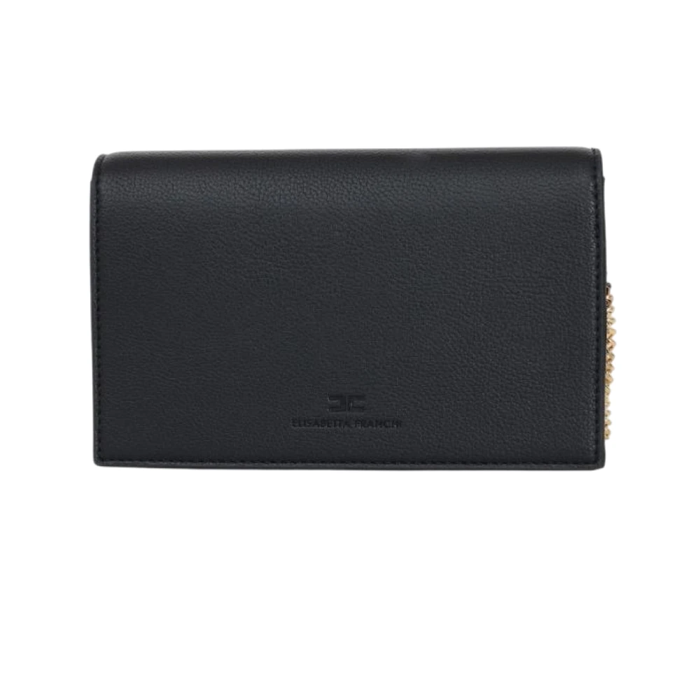 Elisabetta Franchi Zwarte Schoudertas met Logosluiting Black Dames