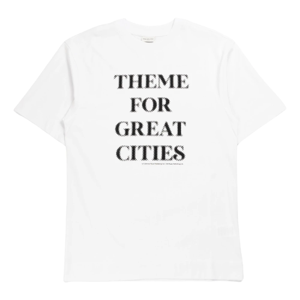 Dries Van Noten Stadsgezicht Boxy T-shirt Grafische Print White Heren