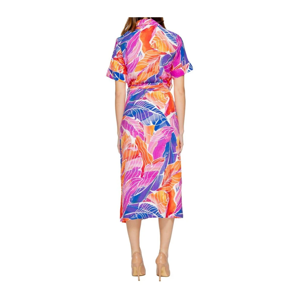Vila Multicolor Viscose Lange Jurk Damesmode Multicolor Dames
