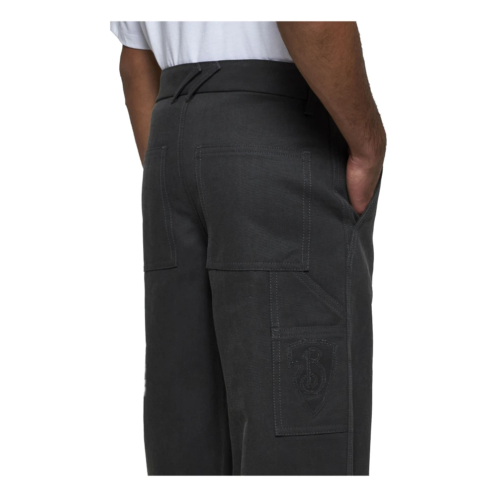 Burberry Zwarte Timmerman Broek met Logo Black Heren