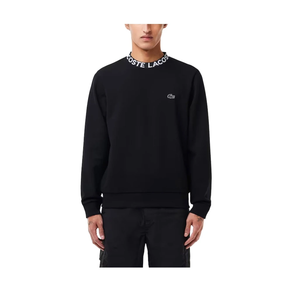 Lacoste Zwart Sweatshirt met Dubbelzijdige Signature Kraag Black Heren