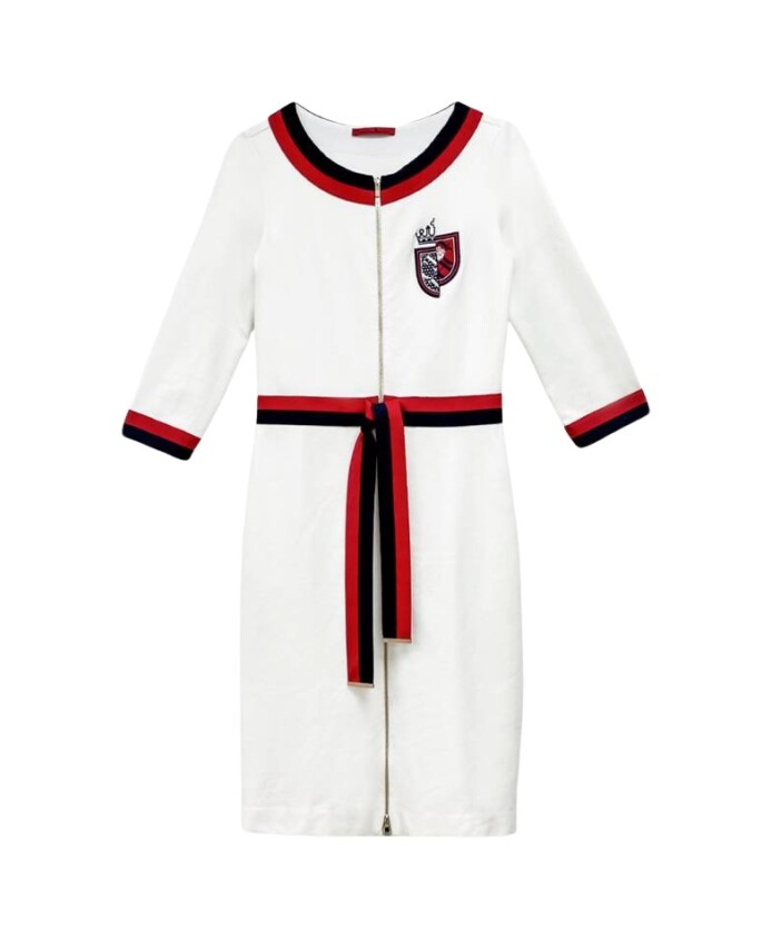 shield-detail-fitted-dress