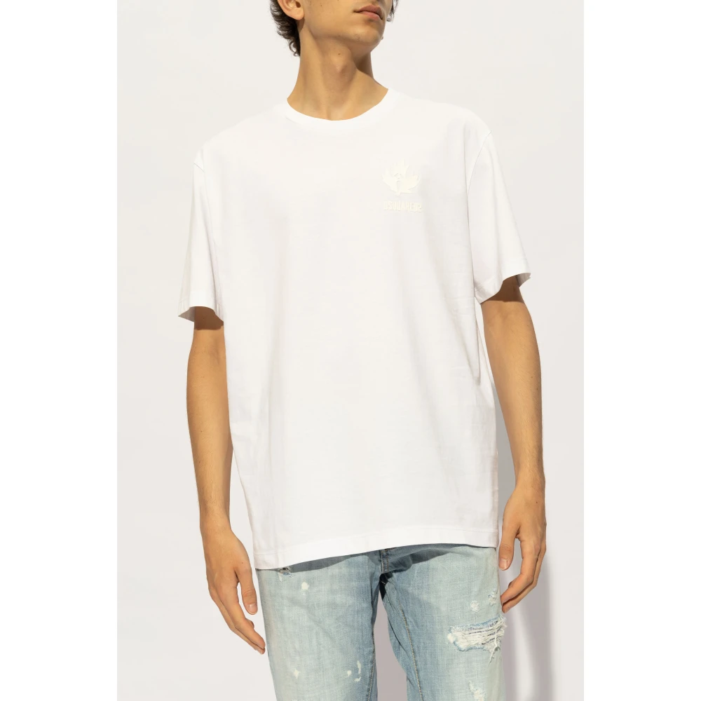 Dsquared2 T-shirt met logo White Heren