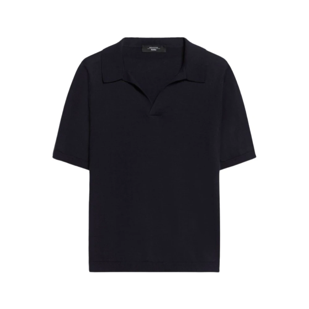 Max Mara Weekend Zijden en katoenen korte mouwen top Blue Dames
