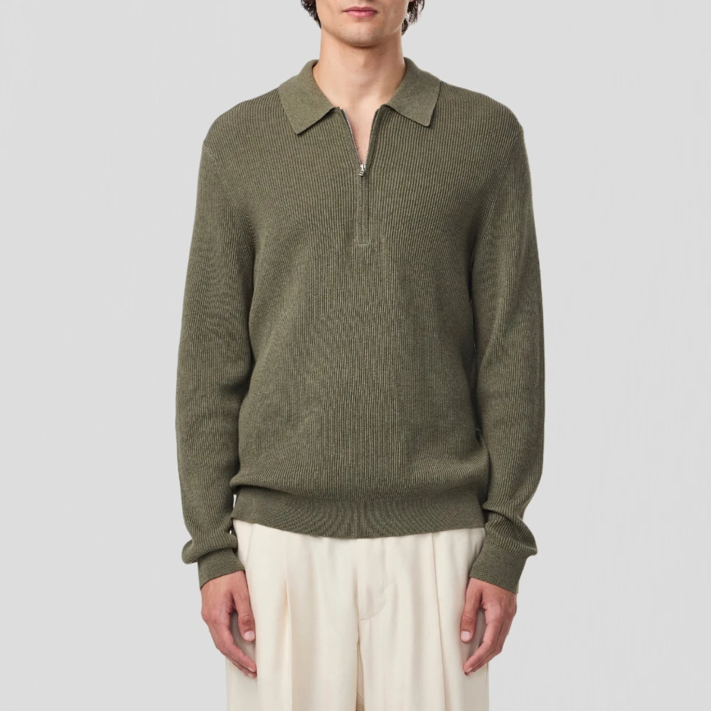 Nn07 Half Zip Polo in Capers Green Heren