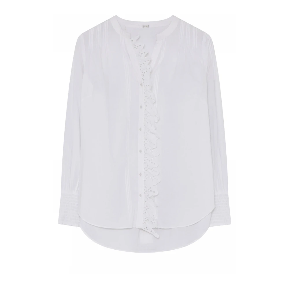 Gustav Feminine Blouse met Kantdetail White Dames