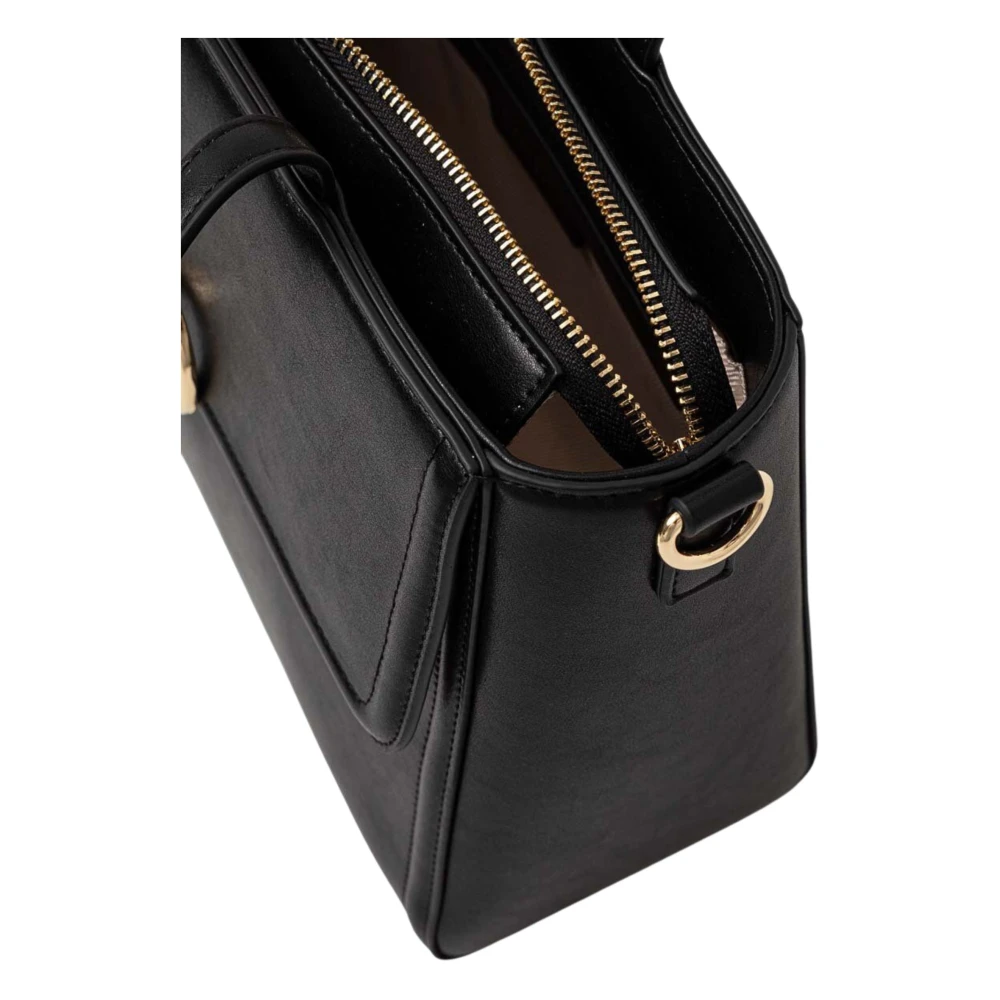 Twinset Zwarte Leren Shopper Tas Brera Black Dames