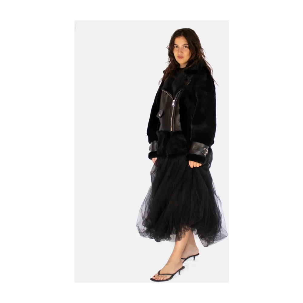 Just Things we Like Mayu Lambskin Shearling Jacket Black Dames