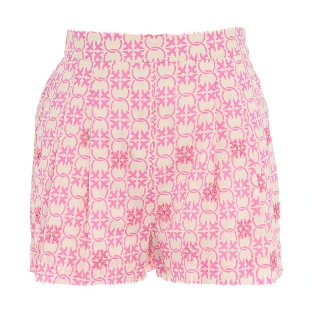 Pinko Logo Shorts met Elastische Inzet Pink Dames