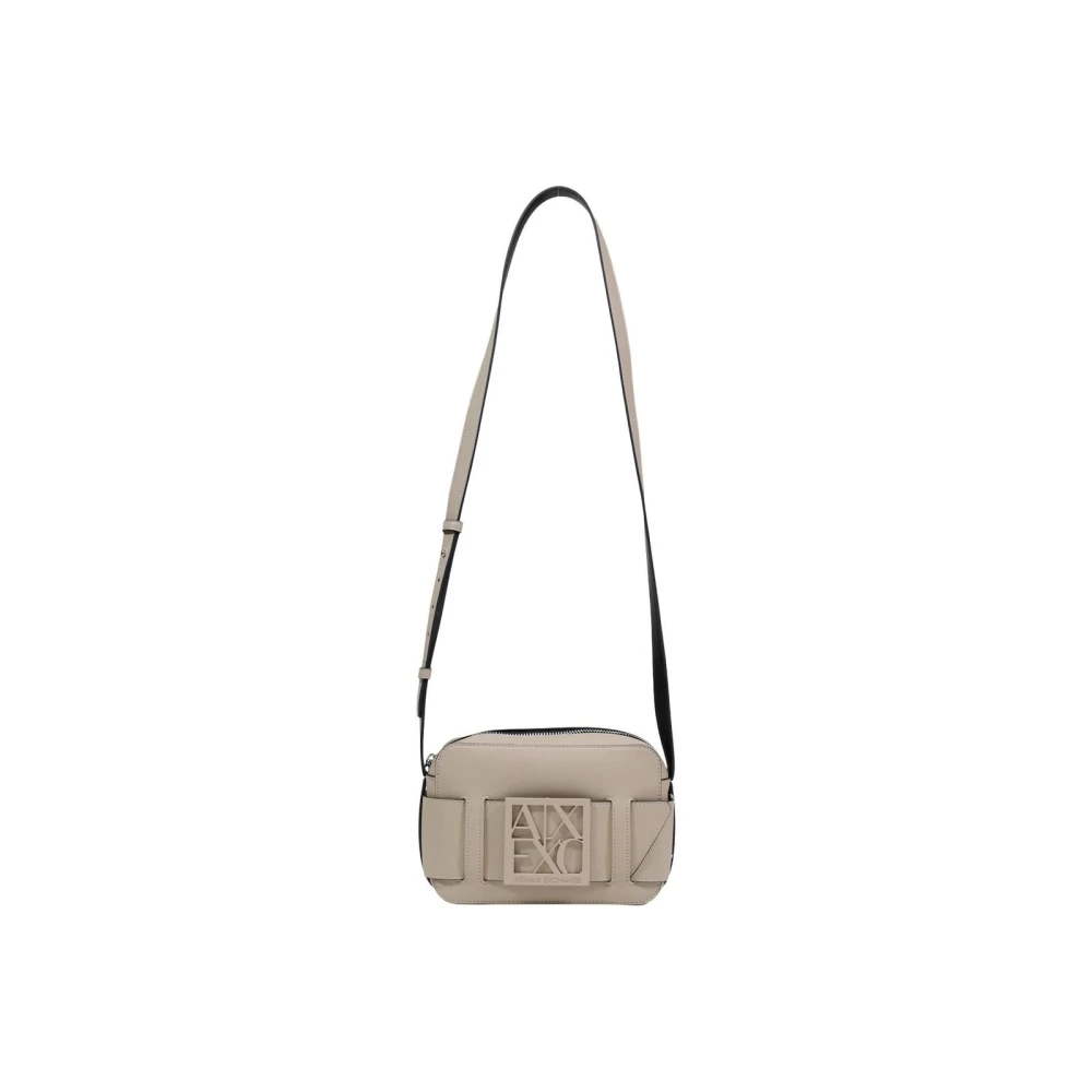 Armani Exchange Women's Beige Zip Fastening Polyurethane Bag