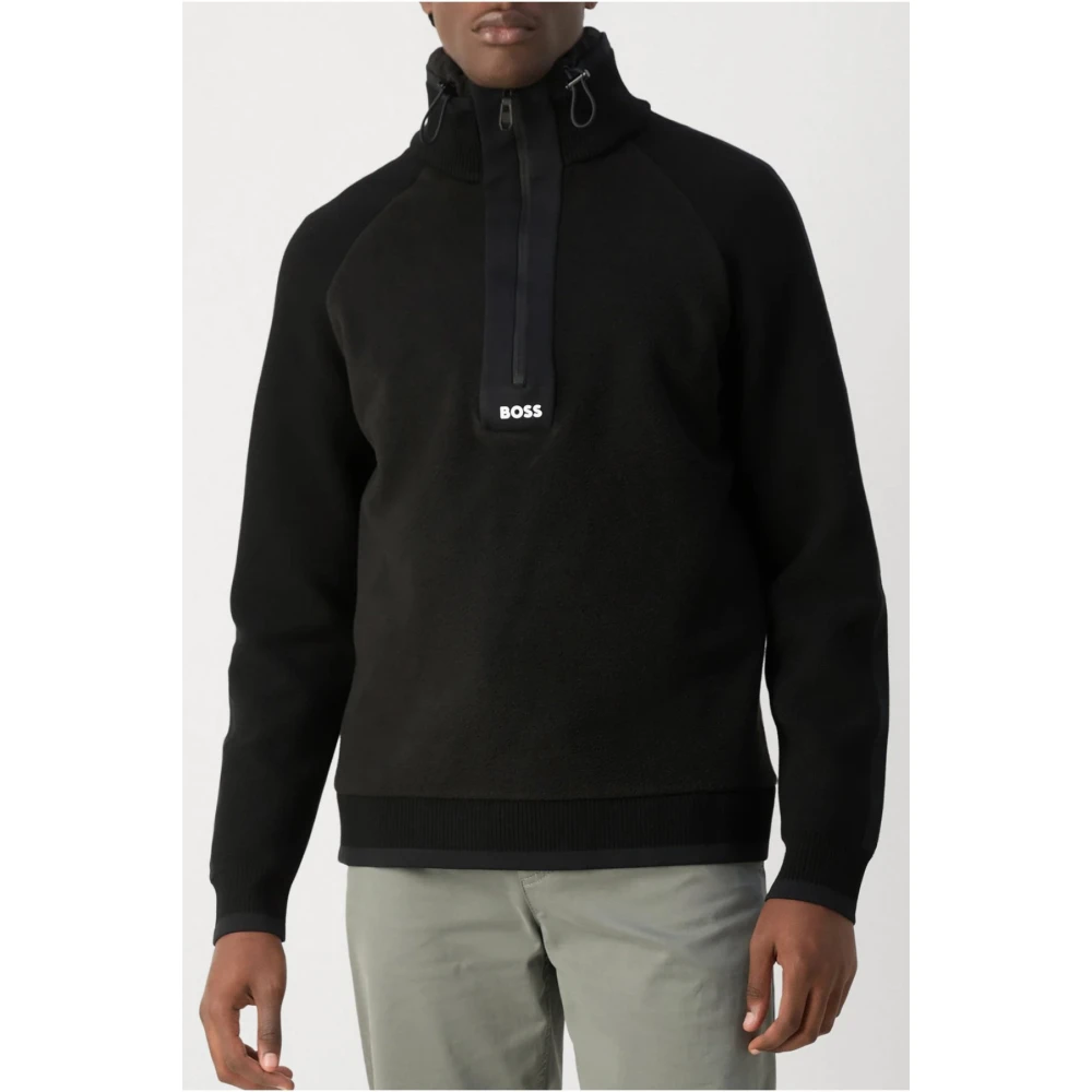 Hugo Boss Zwarte Polar Sweatshirt Zartic Stijl Black Heren
