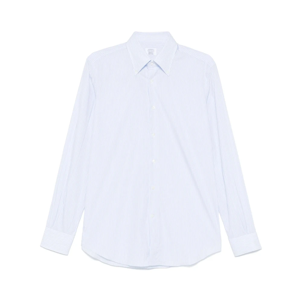 Mazzarelli Lichtblauwe Button-Down Overhemd Blue Heren