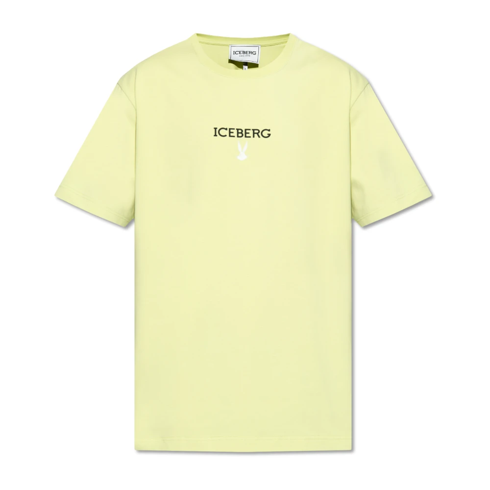 Iceberg Gele T-shirt met logo Yellow Heren