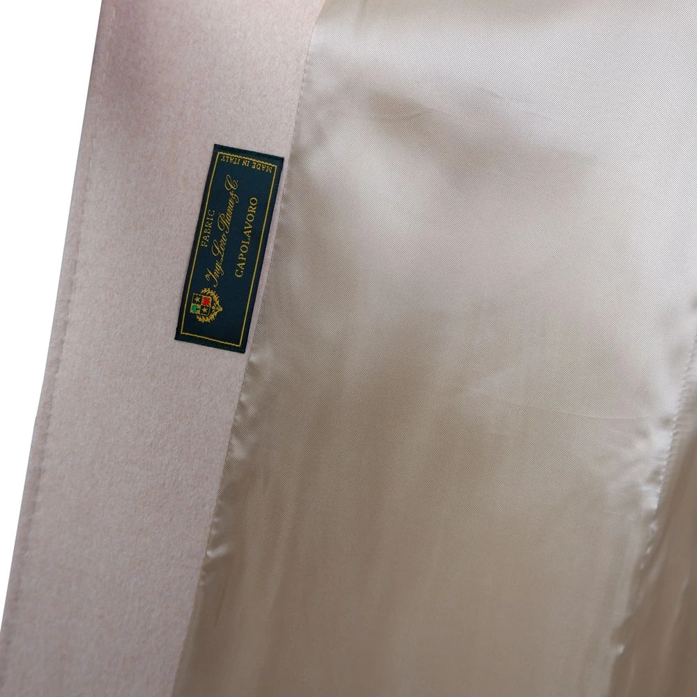 Made in Italia Beige Wollen Jas met Klassieke Revers Beige Dames