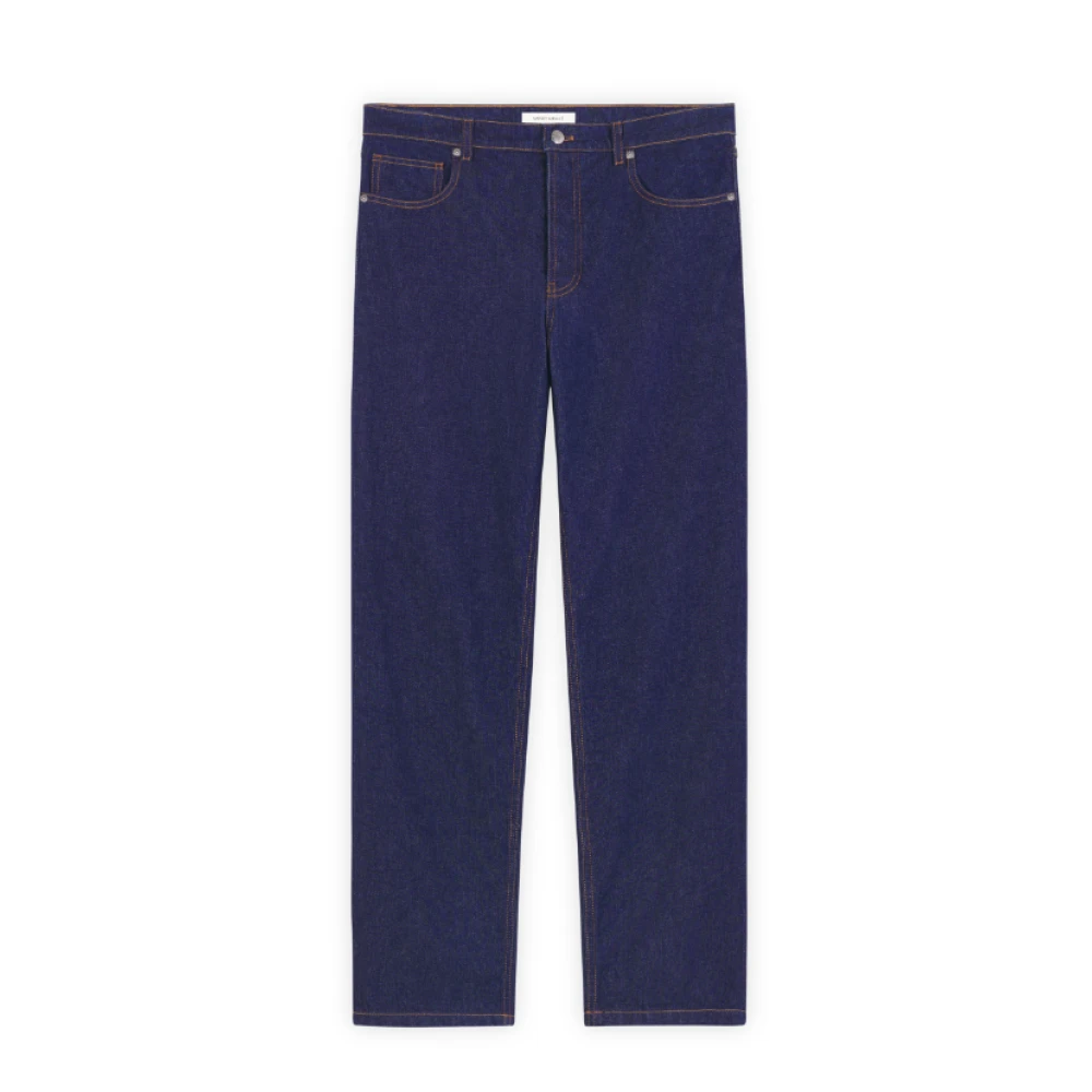 Maison Kitsuné Blauwe Wijde Pijp Katoenen Jeans Blue Heren