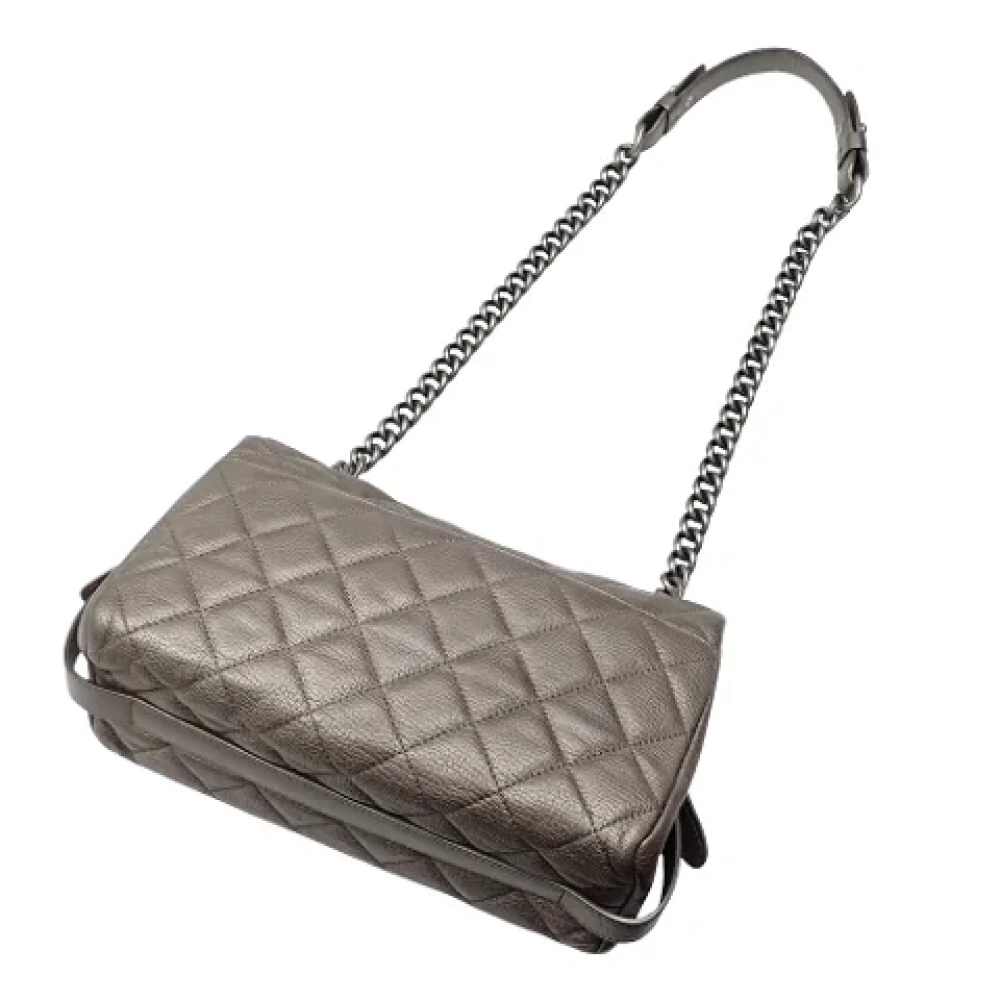 Chanel Vintage Pre-owned Leather chanel-bags Gray Dames