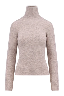 Beige Alpaca Blend Sweater Stickat