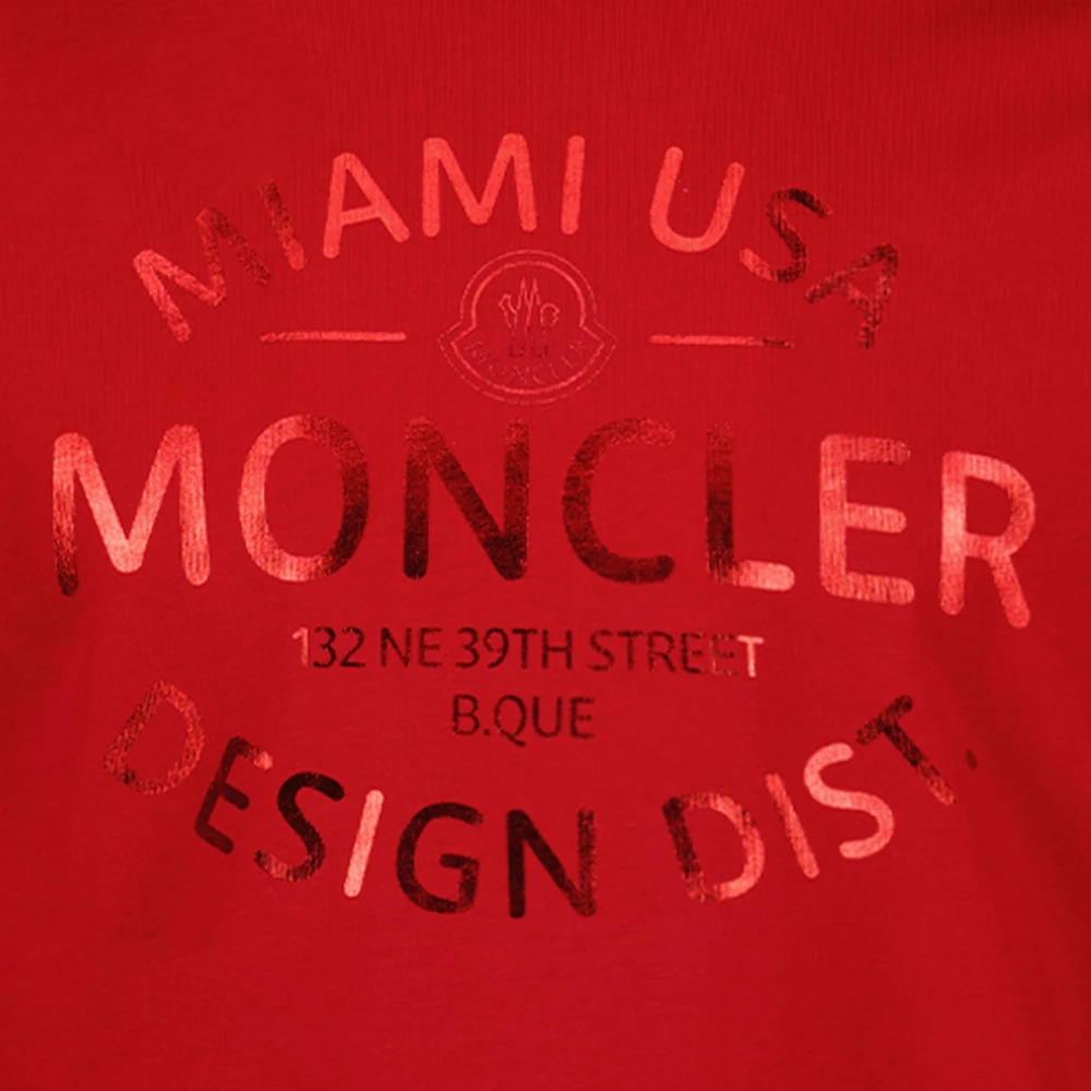 Moncler Logo Bedrukt T-shirt voor Mannen Red Heren