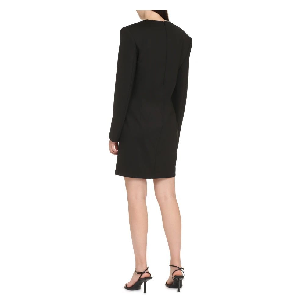 Genny V-hals Wolmix Jurk Black Dames