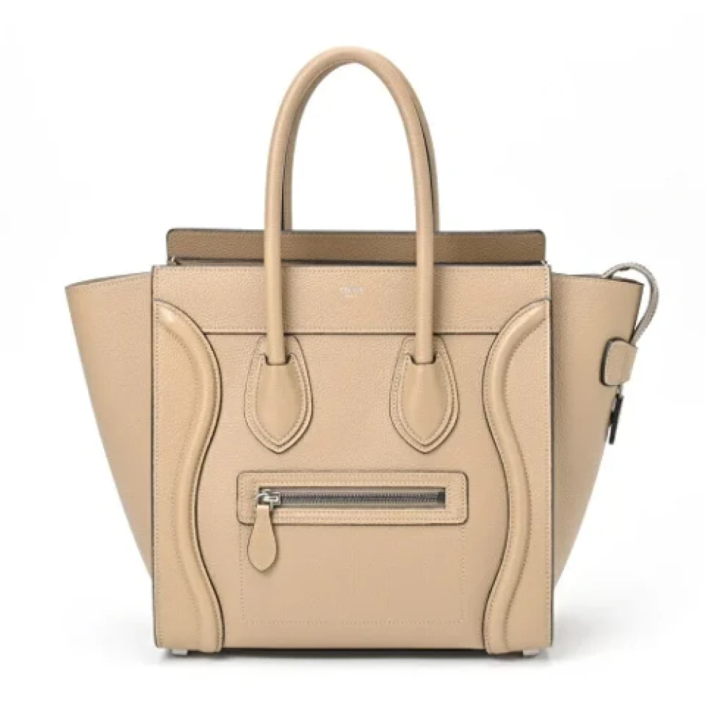 Celine Vintage Pre-owned Leather celine-bags Beige Dames