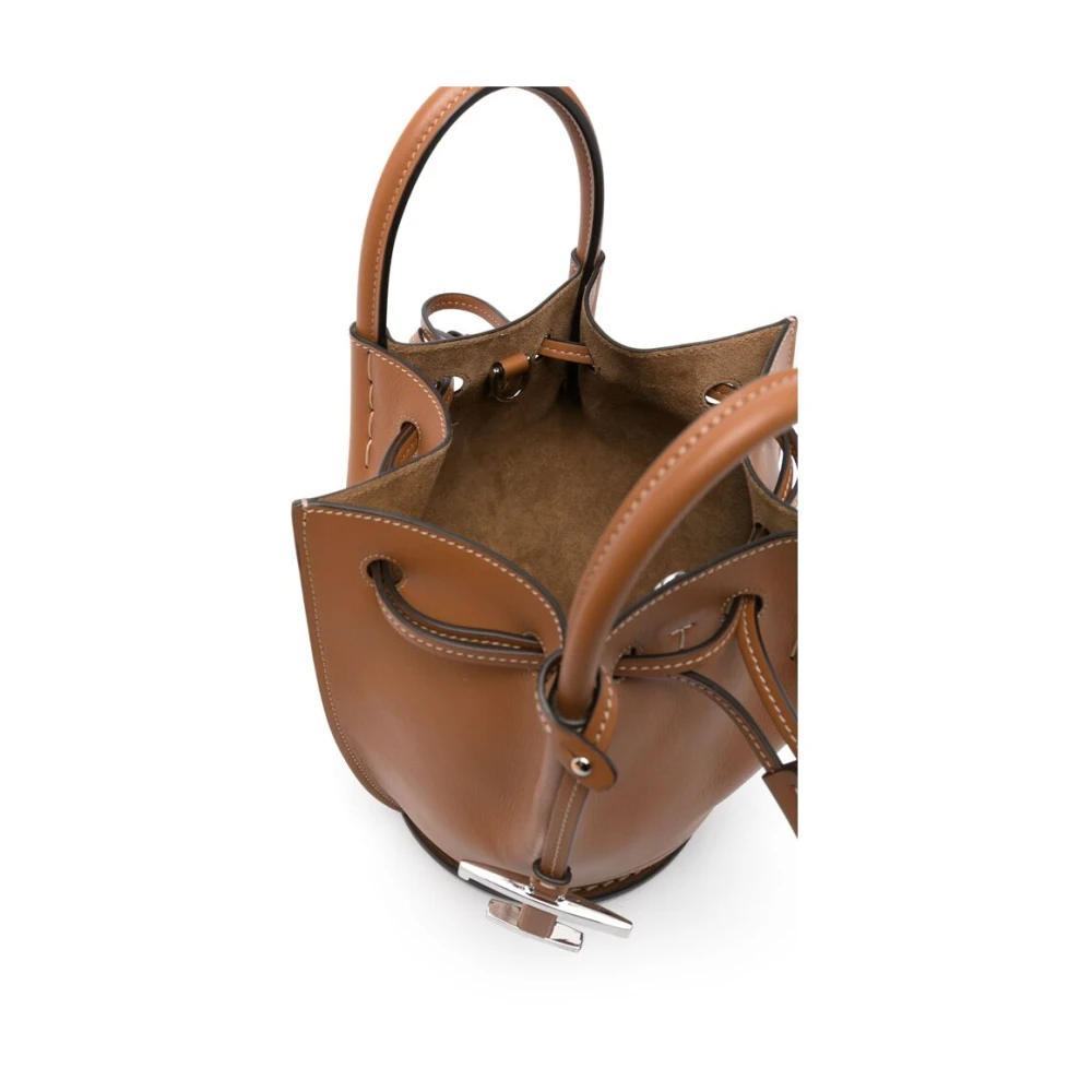 TOD'S Bruine Trekkoordtas met Handvatten Brown Dames