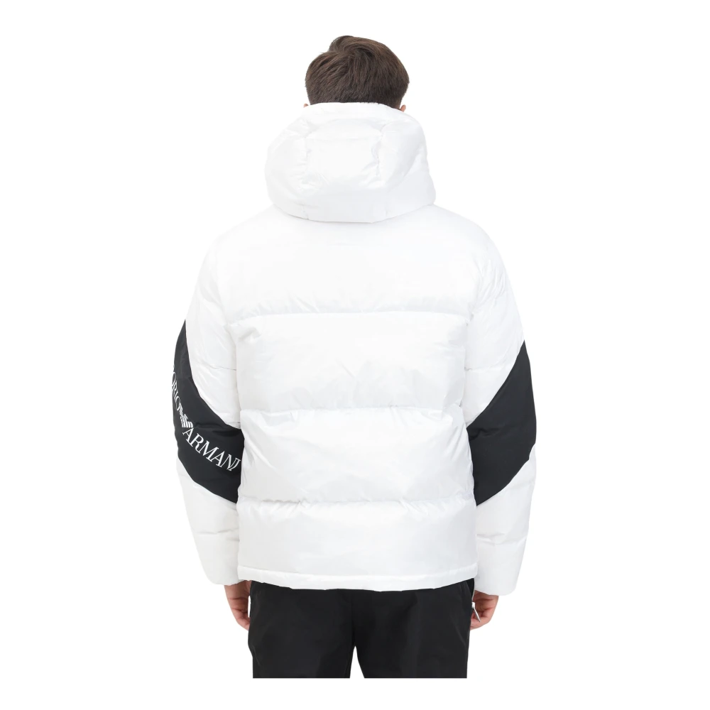 Emporio Armani EA7 Gewatteerde Witte Pufferjas Mannen White Heren