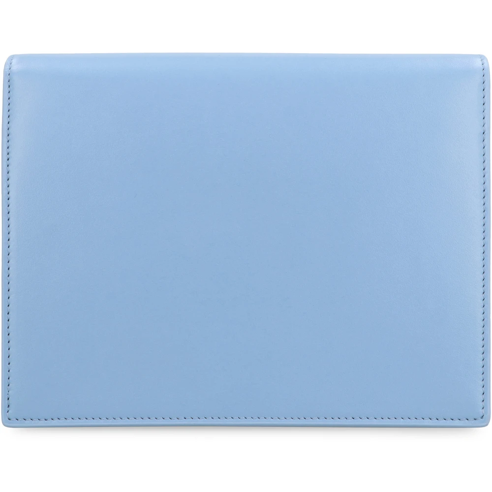 Dolce & Gabbana Geëtst Logo Leren Crossbody Tas Blue Dames